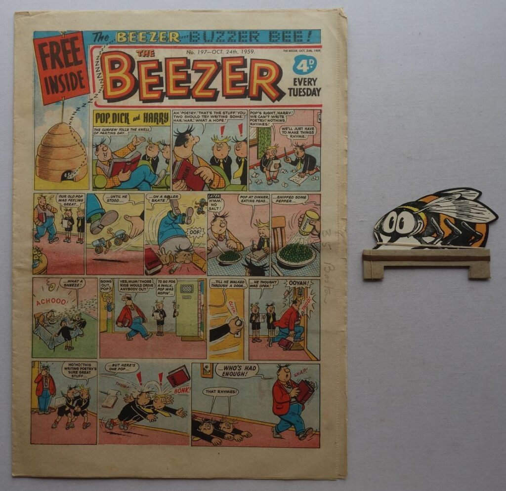 Beezer The Beezer No. 197, cover dated 24th October 1959, with rare "Buzzer Bee" Free Gift