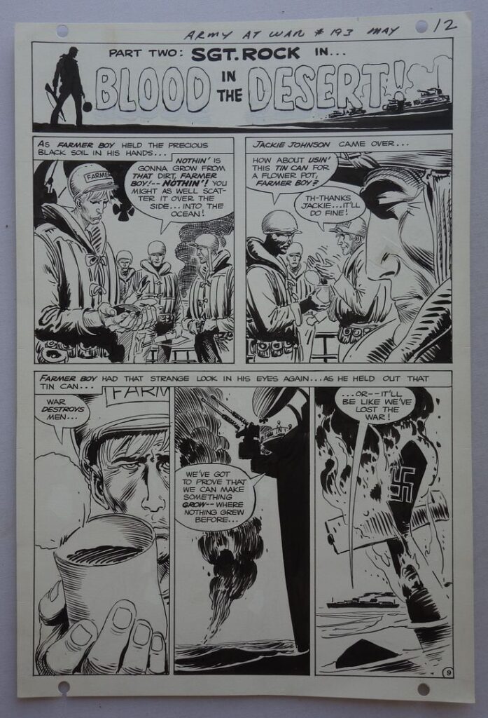 Original art by Joe Kubert for DC Comics Our Army At War #193 (1968)