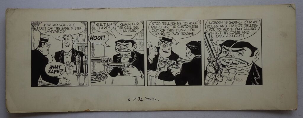An epsiode of "Scott Lanyard" (No. A192) by Hugh McClelland, for the Daily Sketch
