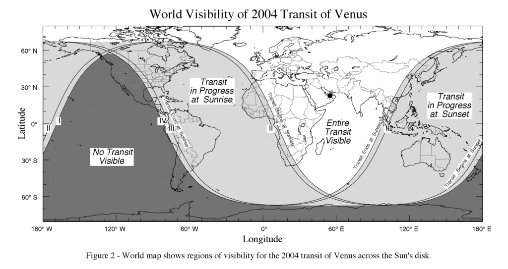 Transit of Venus Map - 2004