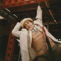 Sylvester McCoy takes up a pose on scaffolding in the BBC Elstree Car Park in June 1998, during a break in the recording of "The Greatest Show in the Galaxy", to help with his requested changes to the Doctor Who Magazine 140 cover art by John Higgins