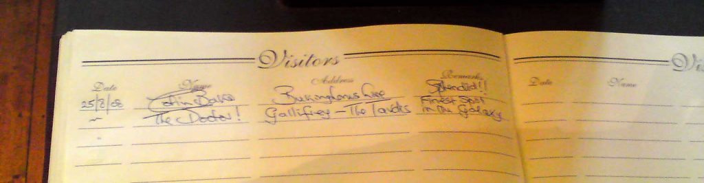 The Doctor visits Carnforth Railway Station - Visitor's Book fun