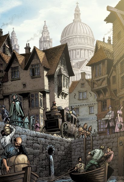Art from Classical Comics "Great Expectations" adapted by Jen Green, art by John Stokes
