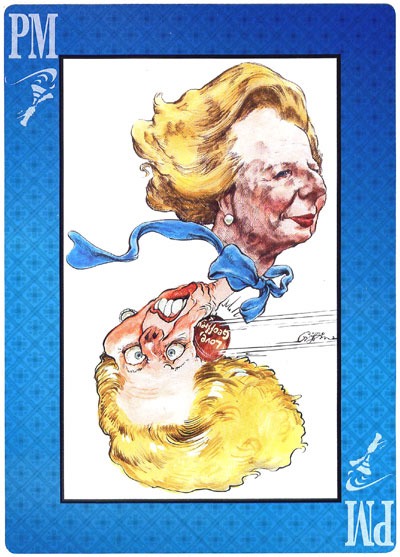 Margaret Thatcher caricatured by Charles Griffin