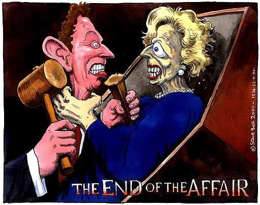 “The End of the Affair” - cartoon by and copyright Steve Bell