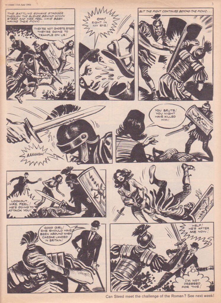 TV Comic No. 756, cover dated 11th June 1966 - The Avengers, drawn by Pat Williams