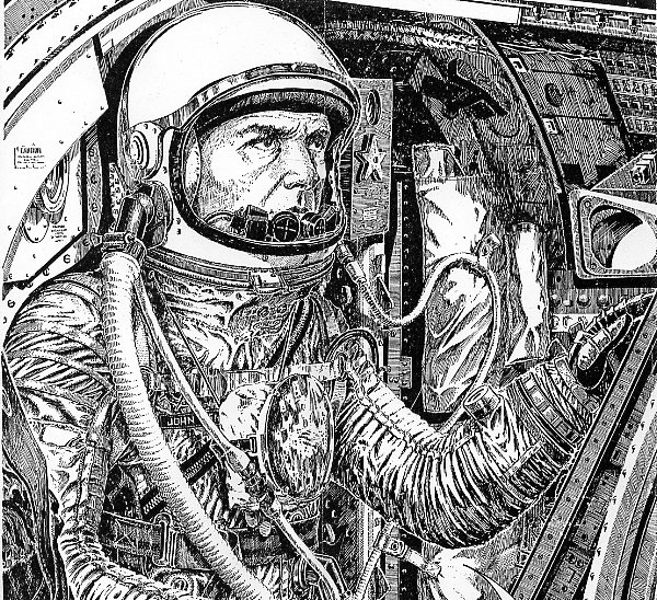 Astronaut John Glenn, art by Ricardo Garijo