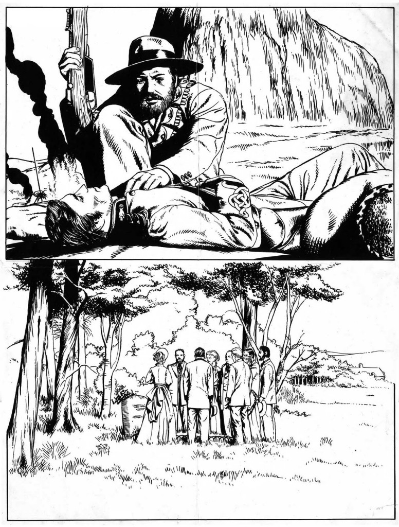 Unlettered art for a Commando comic drawn by Jose Maria Jorge. This is a photostat sent to a fan by then editor Ian Forbes, story unknown