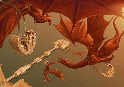 Dragon Rides – art for Mirabilis by Leo Hartas