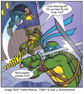 Art from one of David Baillie’s Turtles strips by the talented Abi Ryder