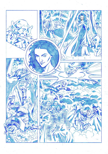 "Serpent Trap" - pencils by Lee Carey for Merlin Number 2 (published as Totally #19, TItan Comics, December 2011)