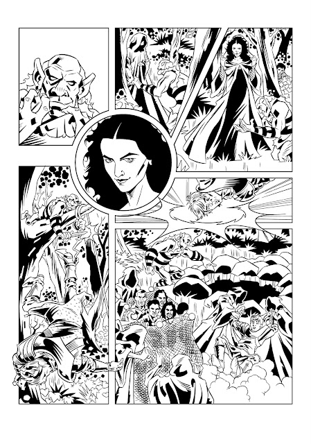 "Serpent Trap" - inks by Lee Carey for Merlin Number 2 (published as Totally #19, TItan Comics, December 2011)