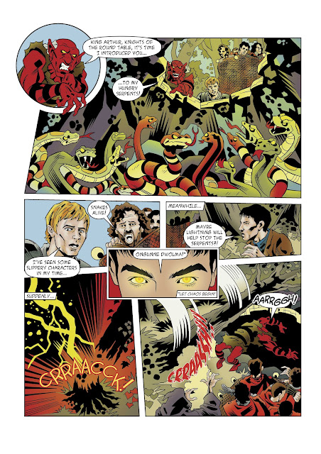 "Serpent Trap" - colour, art by Lee Carey for Merlin Number 2 (published as Totally #19, TItan Comics, December 2011)