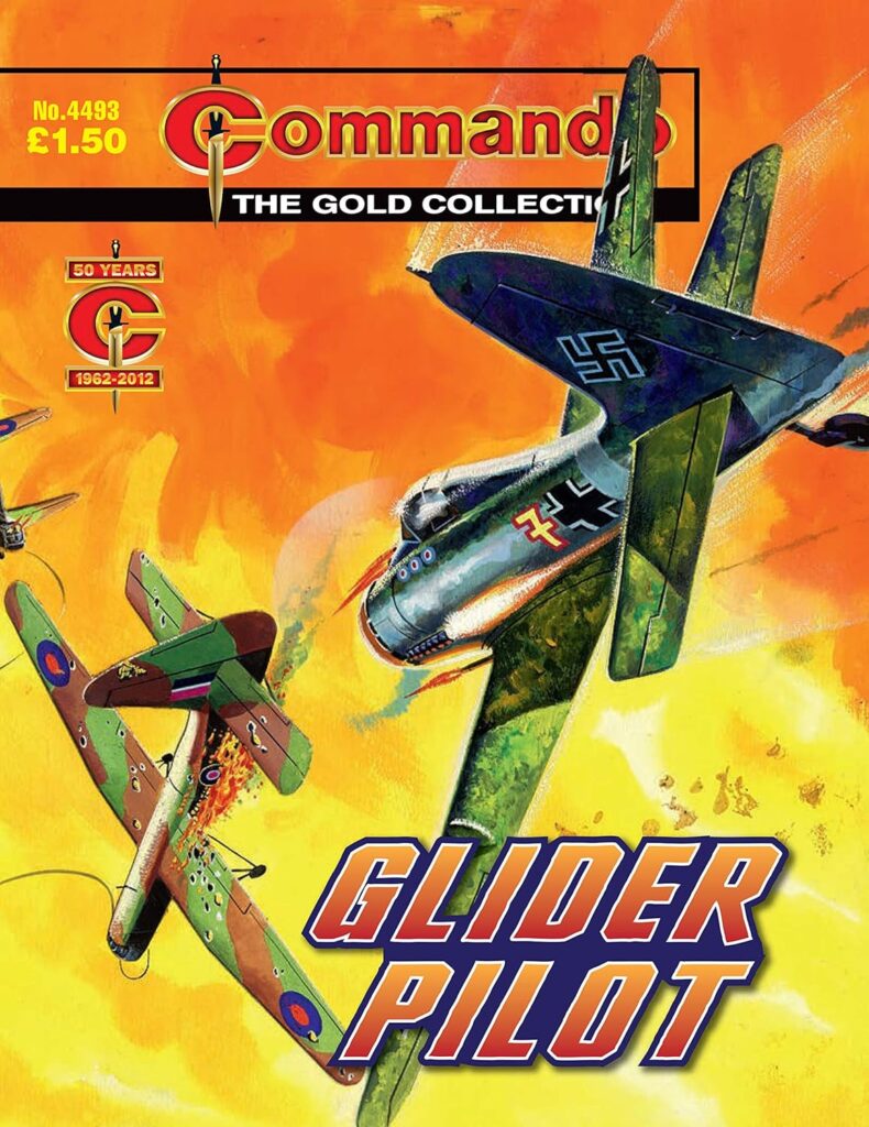 Commando No 4493: Glider Pilot
Originally Commando No 32 (April 1962) 
Story: Eric Hebden Art: Bonato Cover: Ken Barr