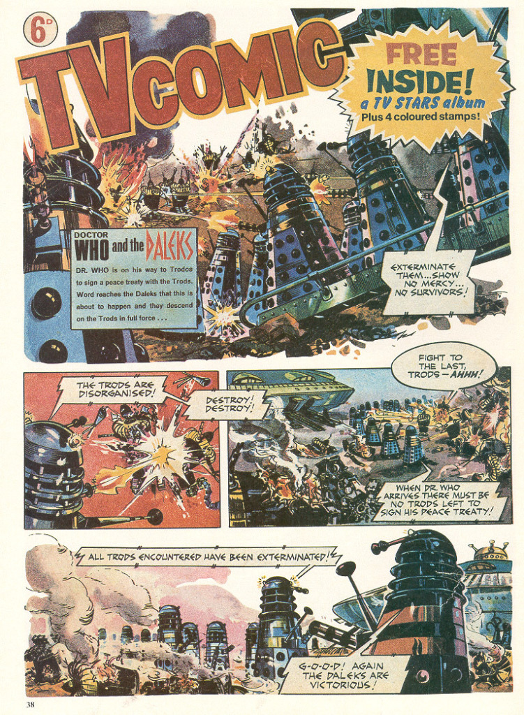 The Daleks did not feature in the TV Comic version of Doctor Who when it began, but quickly made their mark when they did!