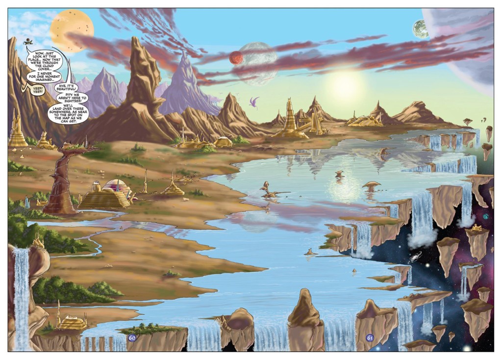 A stunning double page spread from Worlds End Volume 1