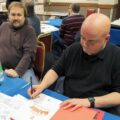 Lew Stringer (above right) signs a copy of The Art And History Of The Dandy as Nigel looks on. You can find out more about Lew’s work on his website while his blog Blimey! remains indispensable reading for fans of old British comics