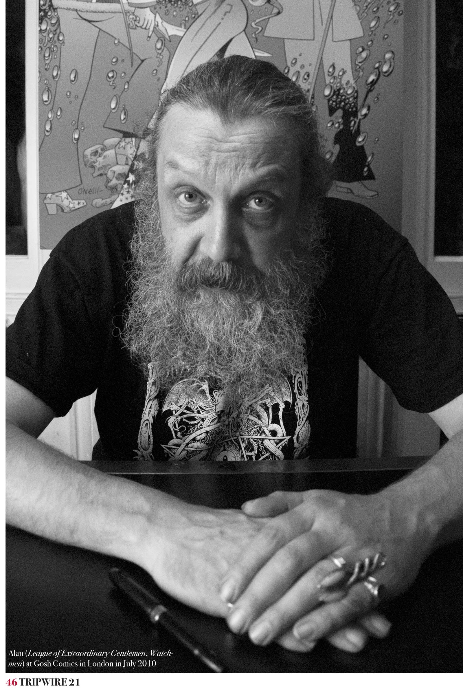The special comes crammed with Joel Meadows photography of key comic creators such as Alan Moore. Photo © Joel Meadows