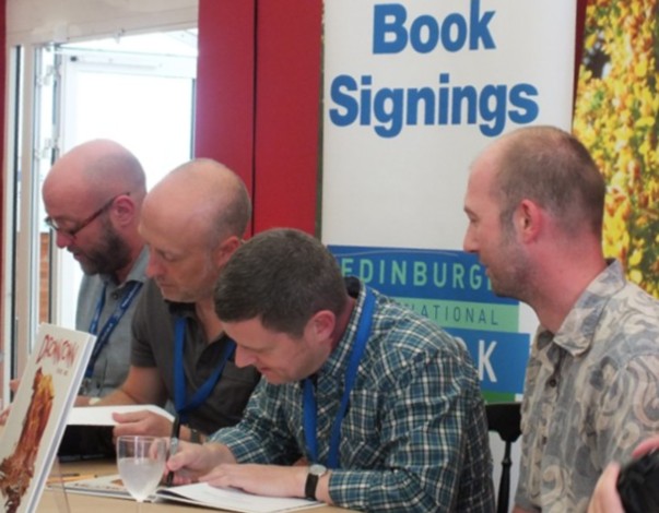 2000AD Signing L-R Abnet Pleece Morrison Murray