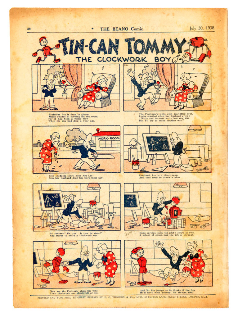 An interior page from the offered copy of the first ever issue of The Beano.
