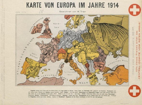 Cartoon Map of Europe 1914