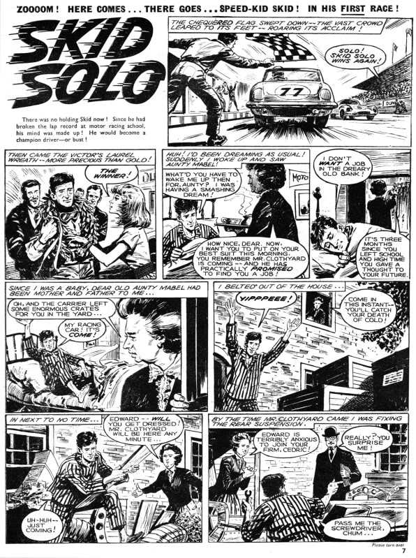 A page from Skid Solo's second appearance in Hurricane Issue 2, published in 1964