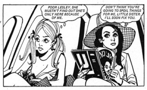 The first panel of Episoe 2 of Star Struck Sister written by Jenny McDade, succinctly summing up the entire conflict of the story between sisters Stella and Lesley. Art by Giorgio Giorgetti. Scan kindly provided by David Roach. Art © Egmont 