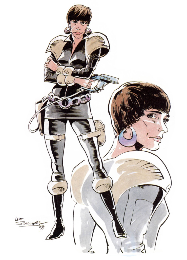 One of Lee Sullivan's original designs for Paul Cornell's Bernice Summerfield, who first appeared in the New Adventures and Doctor Who Magazine as a companion for the Seventh Doctor.
