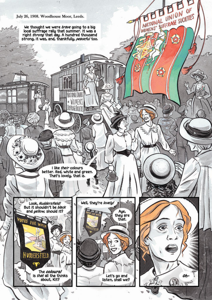 A sample page from Sally Heathcote, Suffragette.
