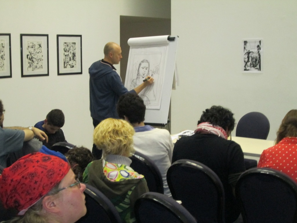 One of many comic workshops run at the 2013 Malta Comic Con. Image courtesy Malta Comic Con