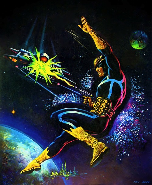 Star-Lord, One Man Against A Galactic Empire!" - cover art for Marvel Preview #11 by Ken Barr, published in 1977