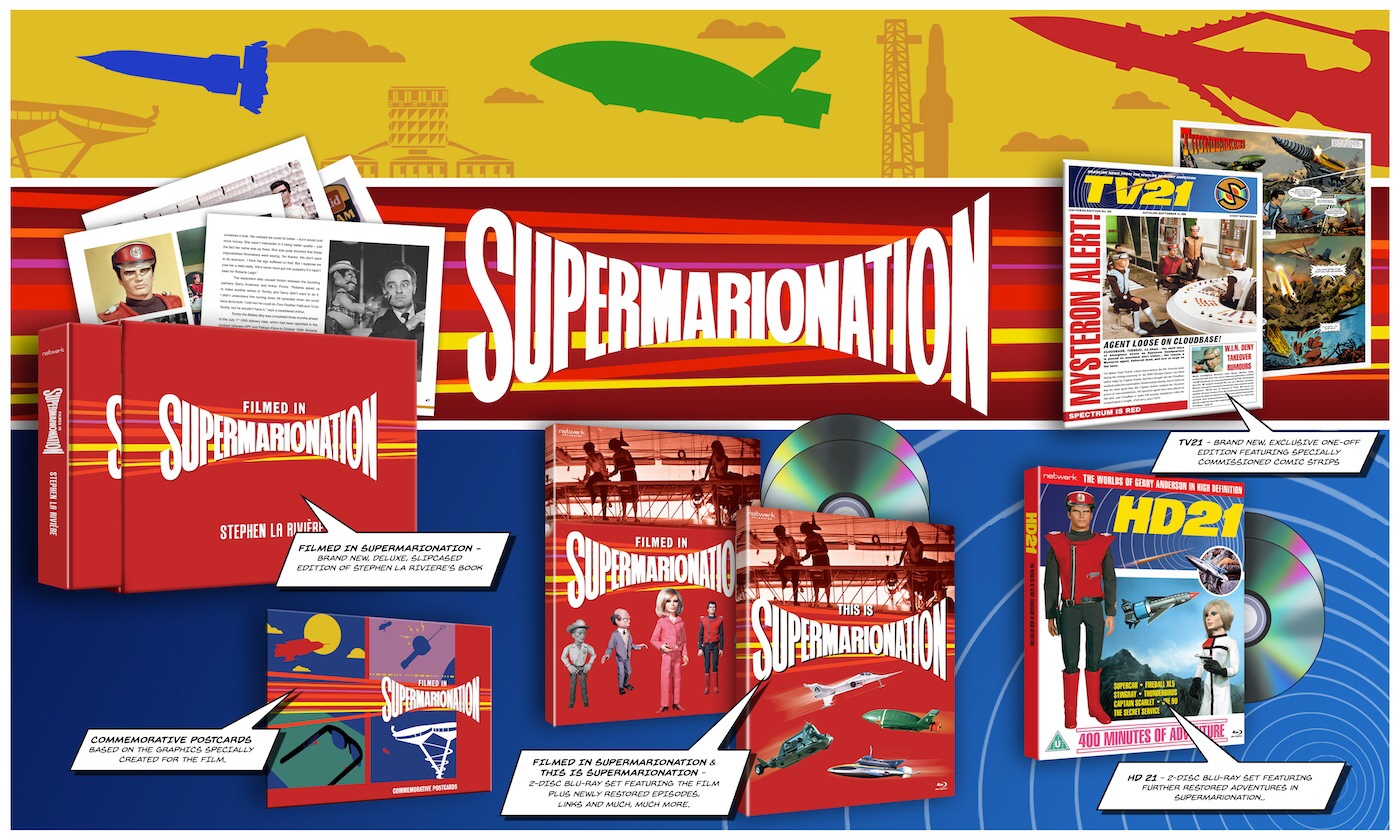 Promotional image fo Network's Limited Edition Blu-Ray release "Supermarionation" which includes TV21 Issue 243, a modern continuation of the 1960s comic.
