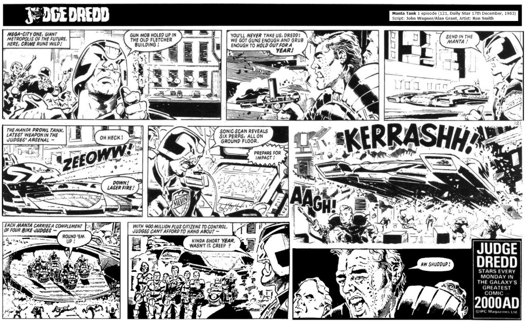 Judge Dredd Daily, 10th December 1983: Manta Tank