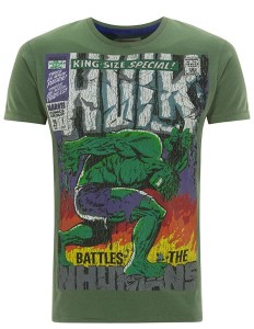A Hulk t-shirt from Fabric Falvours, one of sveral superhero-inspired designs. The company also makes Dennis the Menace products.