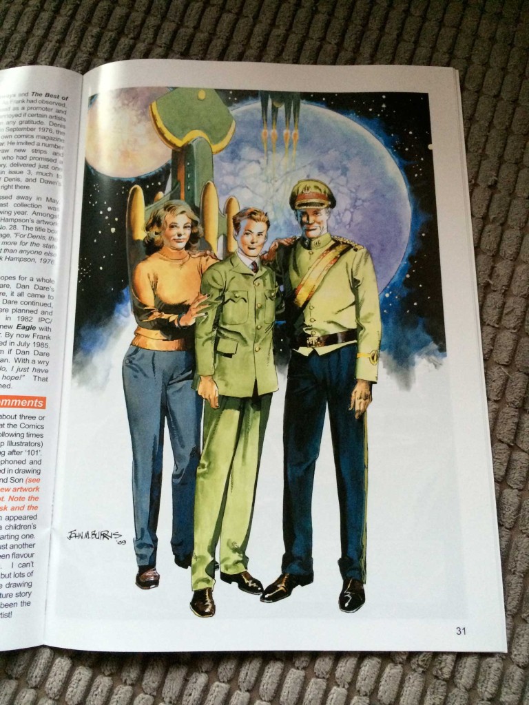 Dan Dare Junior by John M. Burns: artwork especially commissioned for Spaceship Away featuring an incarnation of Dan Dare that, back in the 1970s, never got off the starting block.