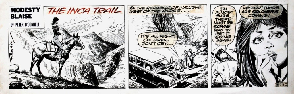 Original art by Enric Badia Romero used for the opening episode of 'The Inca Trail', which appeared in the London Evening Standard in 1976 during the artist's first run on the character. 