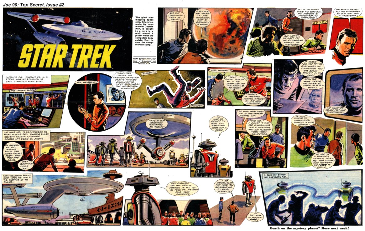 An episode of Star Trek from Joe 90 Top Secret Issue 2. Art by Harry Lindfield.