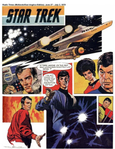 Frank Bellamy's one page Star Trek comic strip illustration for Radio Times.