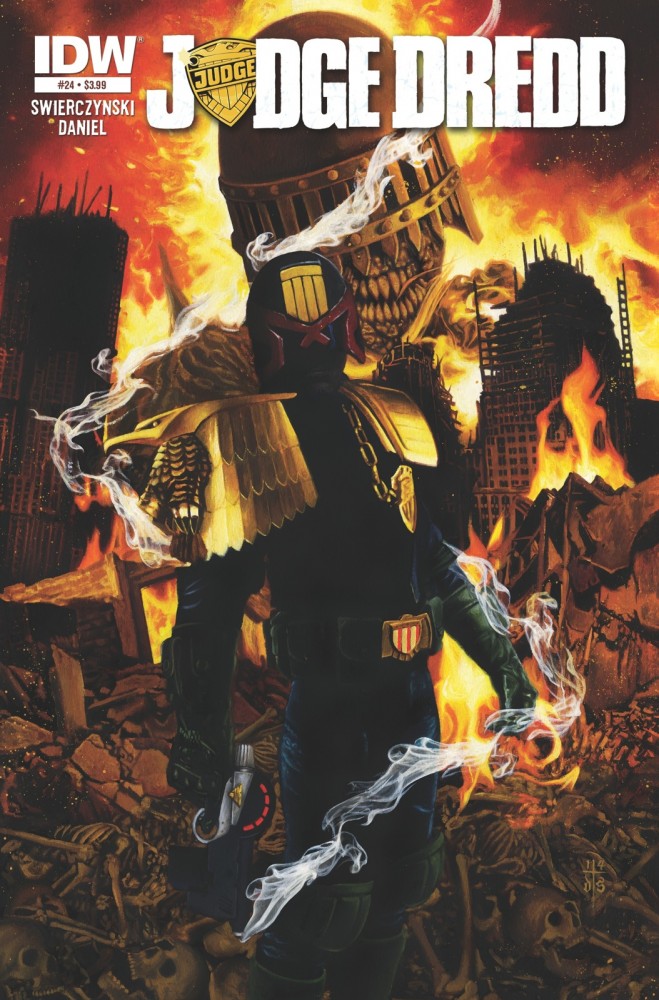 The regular cover to Judge Dredd #24 from IDW