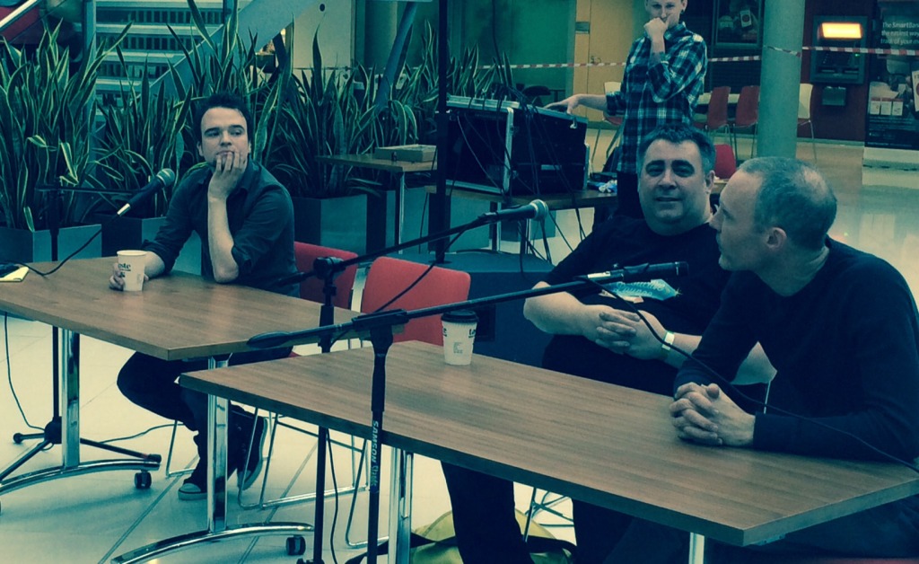 Chris Wildgoose, Marc Laming and John McCrea at Nottingham Comic Con 2014. Photo: Antony Esmond