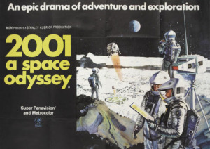 A poster for 2001: A Space Odyssey. Art by Bob McCall.