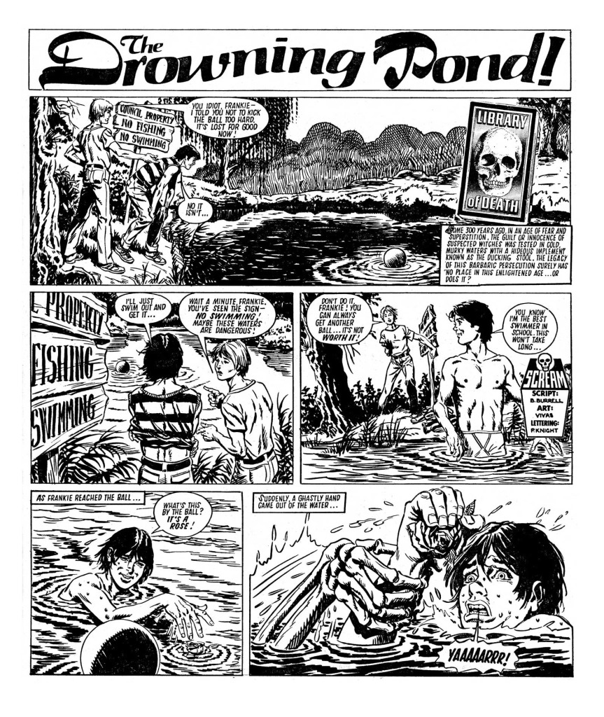 "The Drowning Pond" written by B. Burrell, drawn by Vivas
