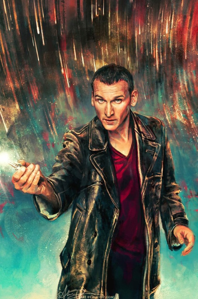 Alice X. Zhang's full art for her cover of the first issue of the Ninth Doctor series.
