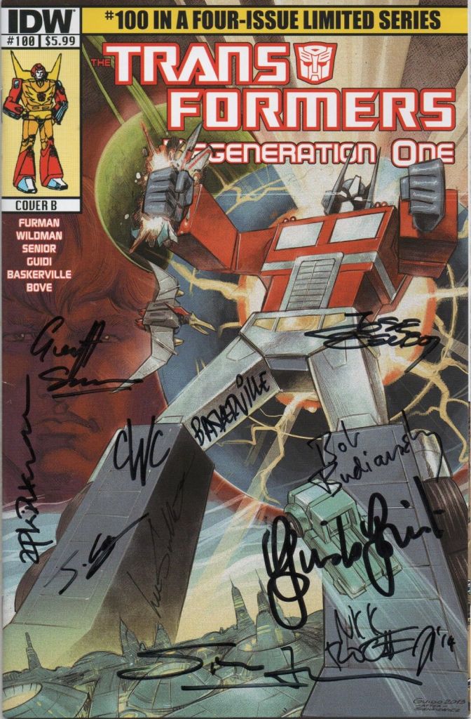 TRANSFORMERS 100 VERY LIMITED MULTI SIGNED ISSUE 1/30 - BILL MANTLO