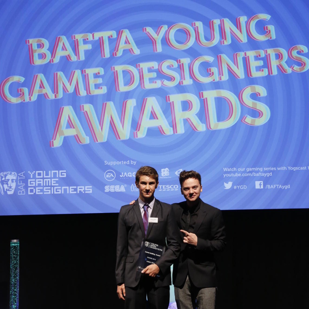 Adam Oliver was the 2014 Young Game Designers Game Making Award Winner, for his game AlienX. Image: BAFTA