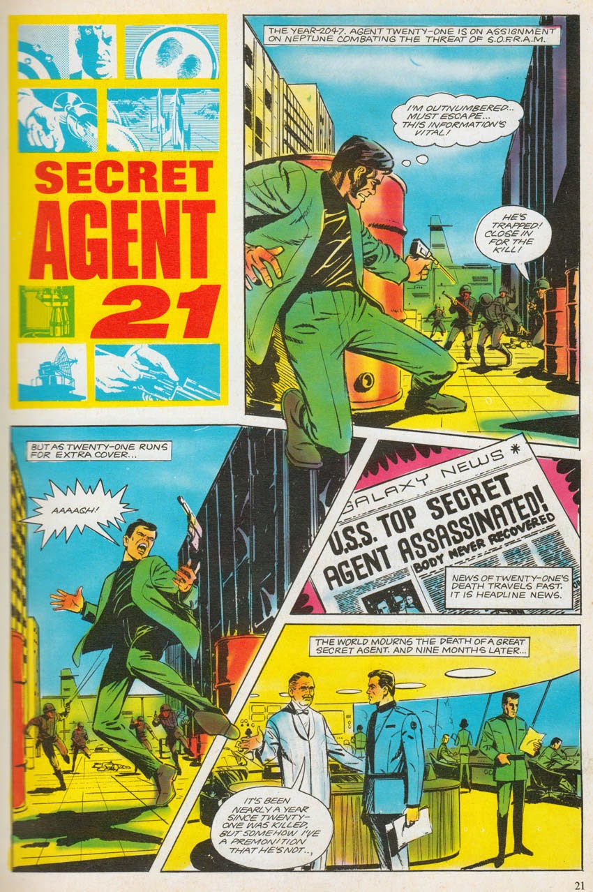 John Cooper's first comic strip work, a Secret Agent 21 story for the 1968 annual, which had the working title 