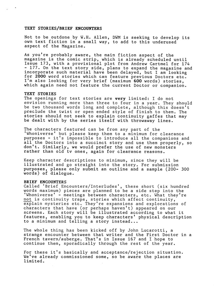 Doctor Who Magazine Submission-Guidelines - May 1990 Page 4