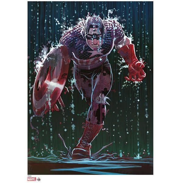 Forbidden Planet's exclusive Captain America Giclee Print by John Romita Jr - being launched on Free Comic Book Day