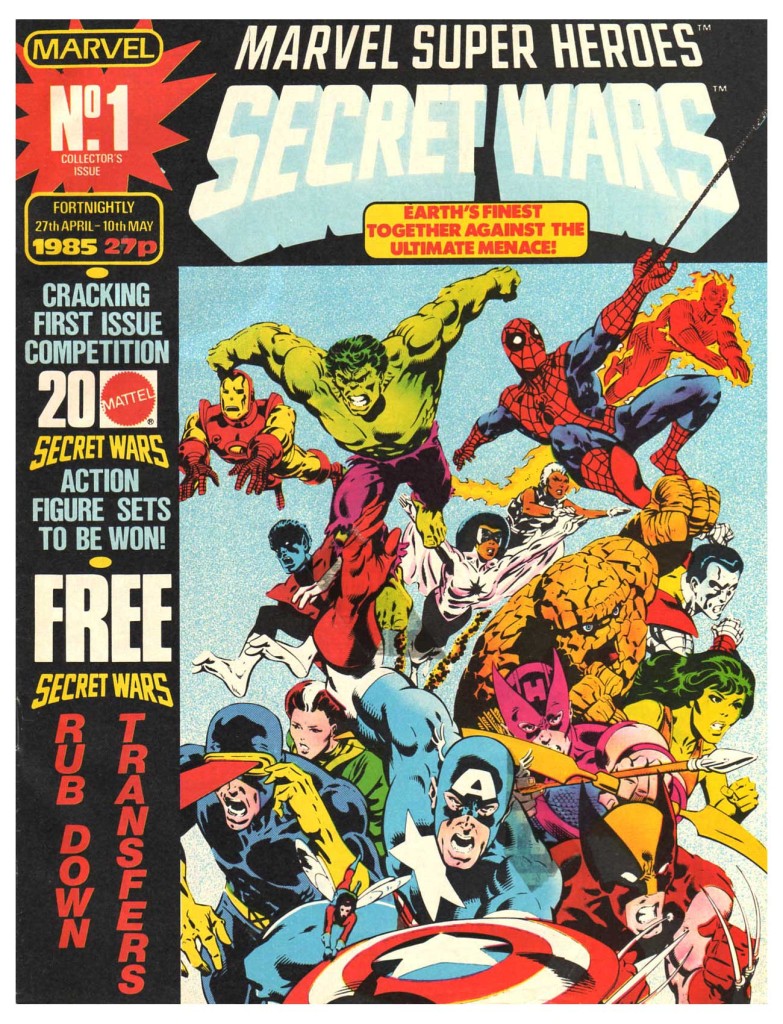 The cover of Marvel UK's Secret Wars reprint, which was launched in April 1985.