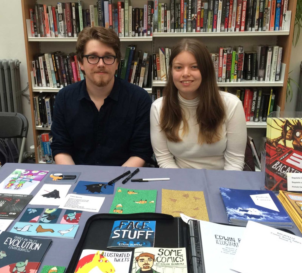 Comic creators Edwin Burrows and Becky Wilde were on hand to talk to attendees about illustration and comics-related courses on offer at the University of Cumbria.